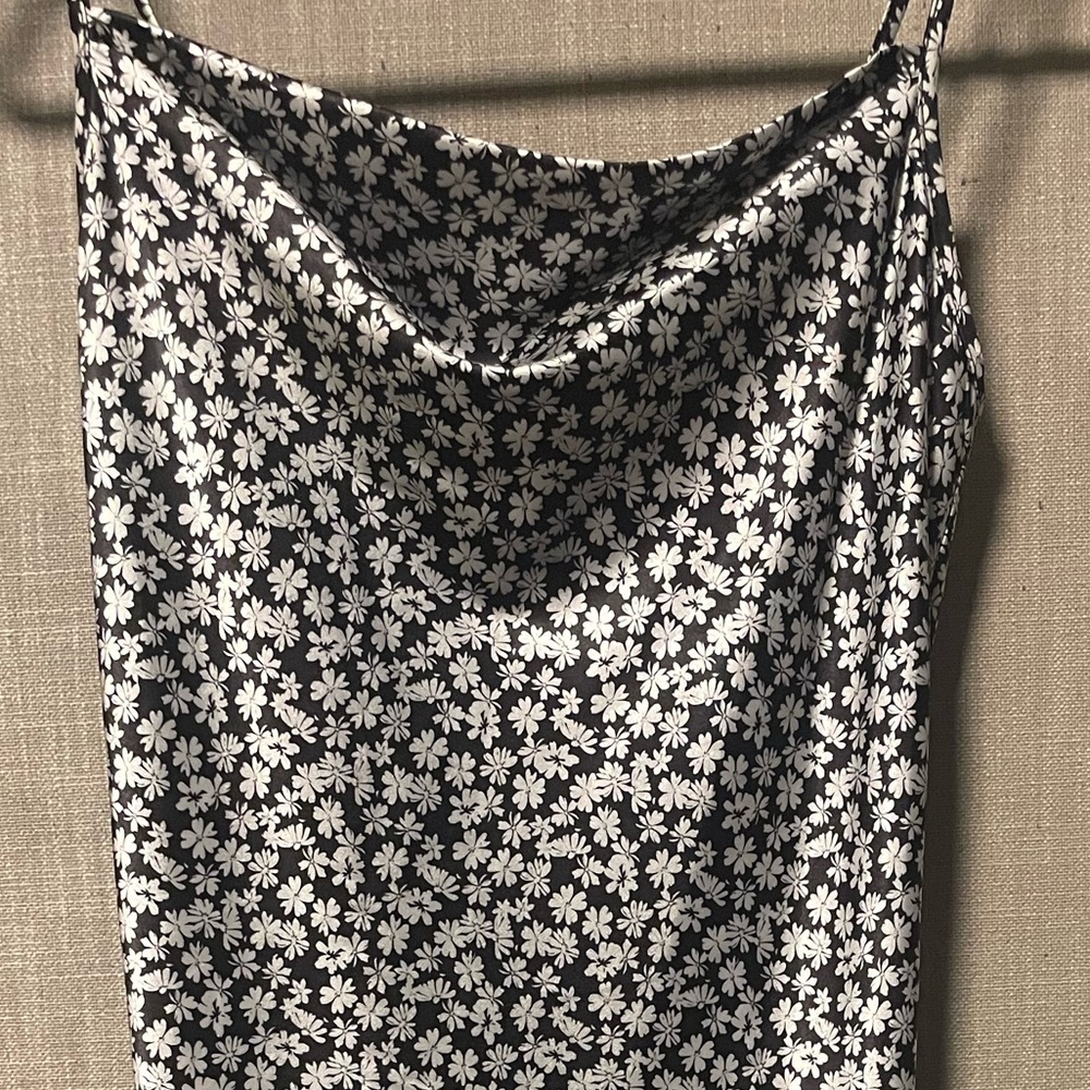 Bebe mid calf, like silk spaghetti strap dress. Size xs